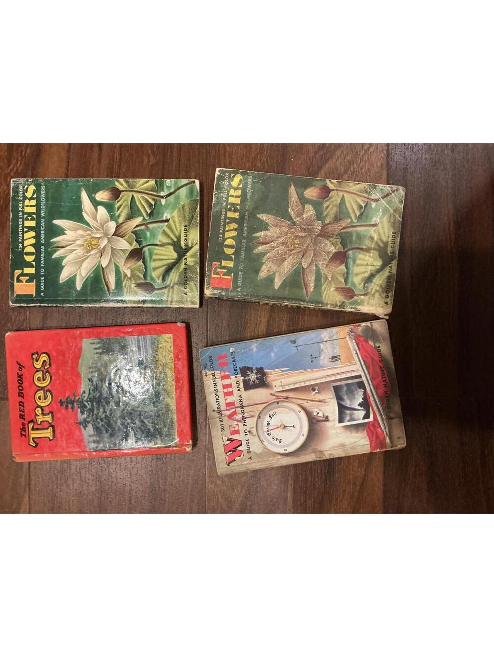 Vintage Nature Books Set - Flowers, Trees, Weather Guides